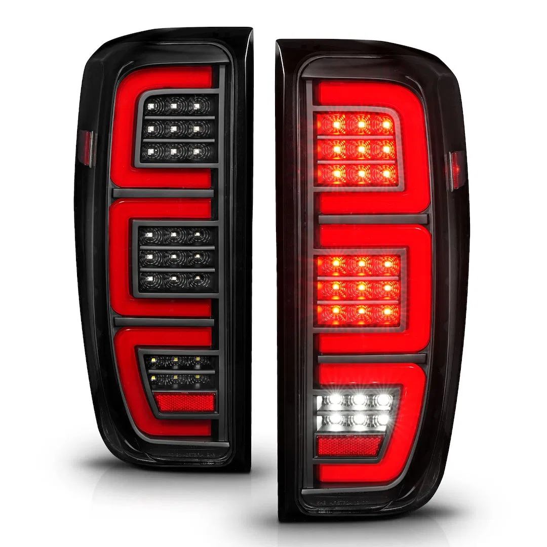 311459 – ANZO Tail Light Assembly, LED Clear Lens Black Housing Red Brake Light/ Sequential Turn Signal Light/ Runnin...